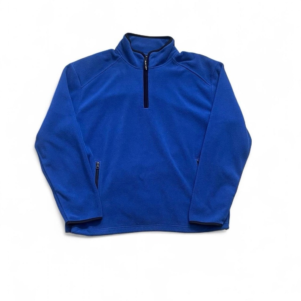 Old Navy Blue 1/4 Zip Pullover Sweater Size Large Skate Surf